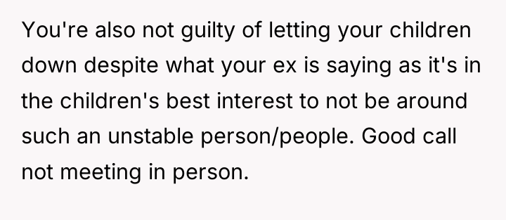 You're also not guilty of letting your children down despite...