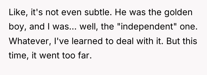 Like, it's not even subtle. He was the golden boy,...
