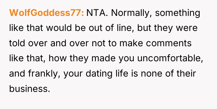 WolfGoddess77 NTA. Normally, something like that would be out of...