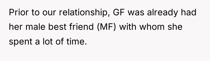 Prior to our relationship, GF was already had her male...