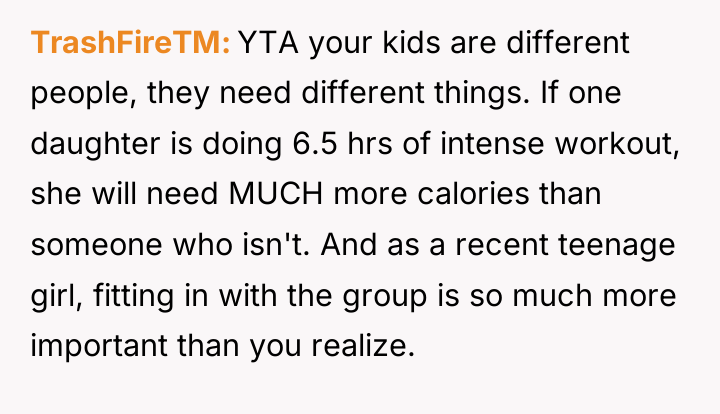 TrashFireTM YTA your kids are different people, they need different...