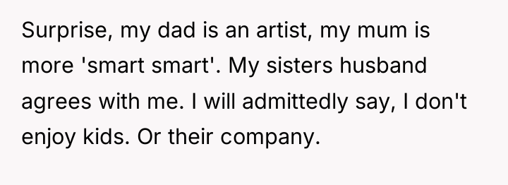 Surprise, my dad is an artist, my mum is more...