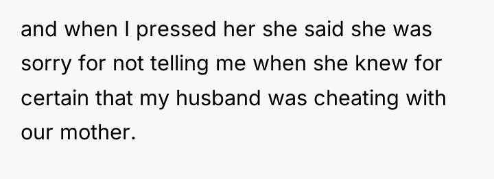 and when I pressed her she said she was sorry...