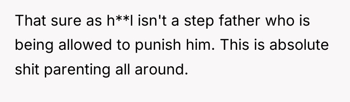 That sure as h**l isn't a step father who is...