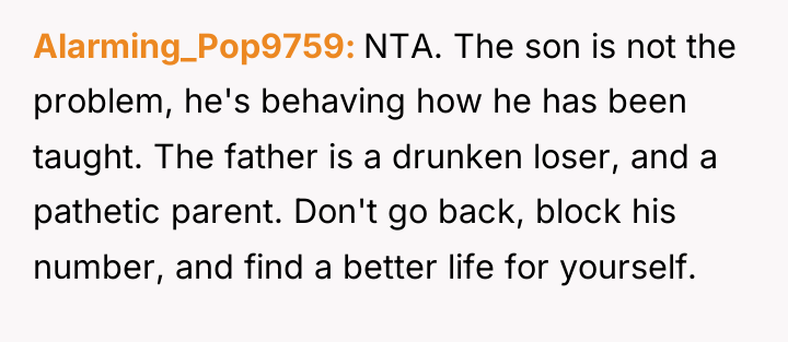Alarming_Pop9759 NTA. The son is not the problem, he's behaving...