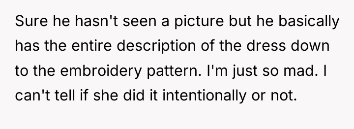 Sure he hasn't seen a picture but he basically has...