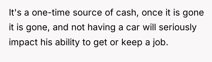 It's a one-time source of cash, once it is gone...