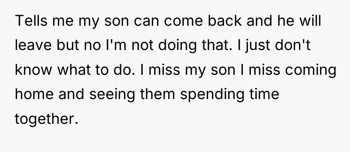 Tells me my son can come back and he will...