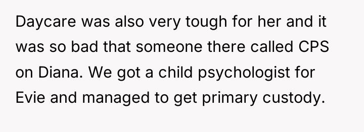 Daycare was also very tough for her and it was...