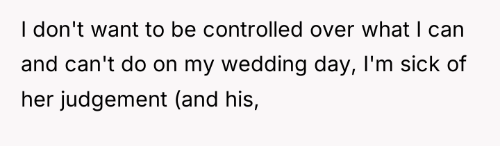 I don't want to be controlled over what I can...