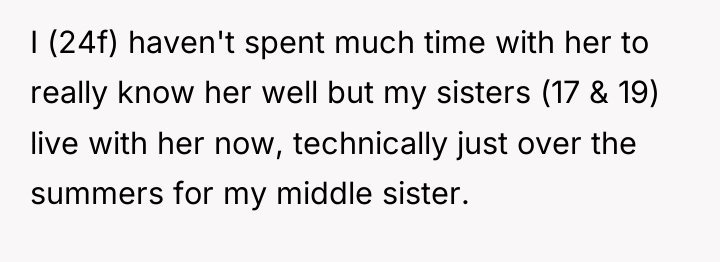 I (24f) haven't spent much time with her to really...