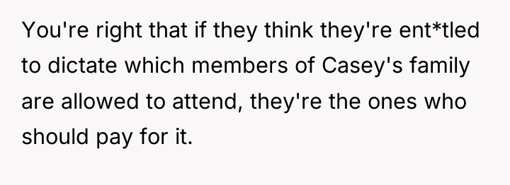 You're right that if they think they're ent*tled to dictate...