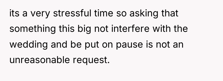 its a very stressful time so asking that something this...