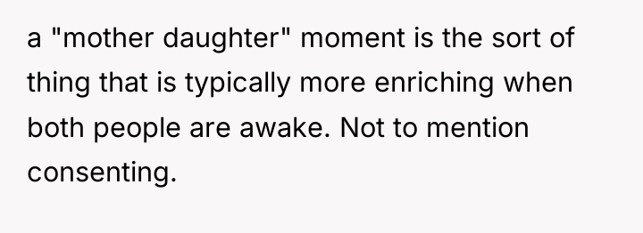 a "mother daughter" moment is the sort of thing that...