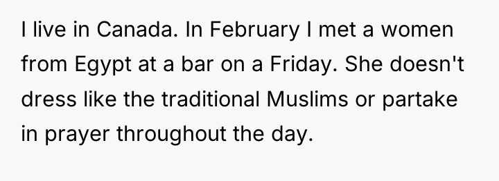 I live in Canada. In February I met a women...