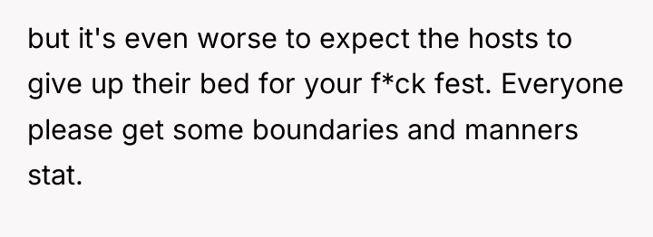 but it's even worse to expect the hosts to give...