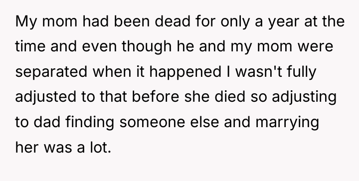 My mom had been dead for only a year at...