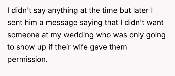 I didn't say anything at the time but later I...