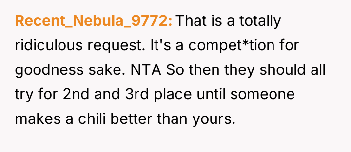 Recent_Nebula_9772 That is a totally ridiculous request. It's a compet*tion...
