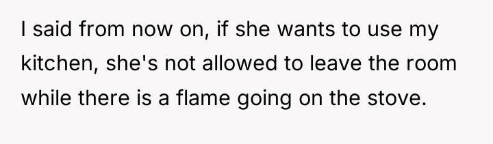 I said from now on, if she wants to use...