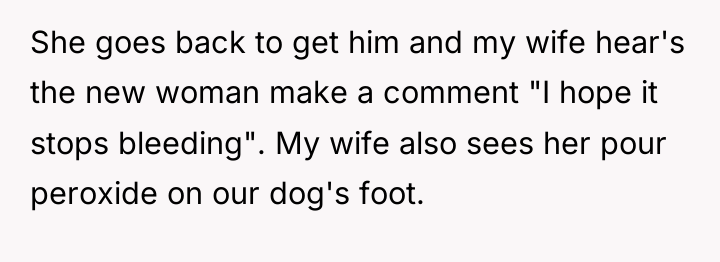 She goes back to get him and my wife hear's...