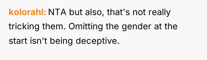 kolorahl NTA but also, that's not really tricking them. Omitting...