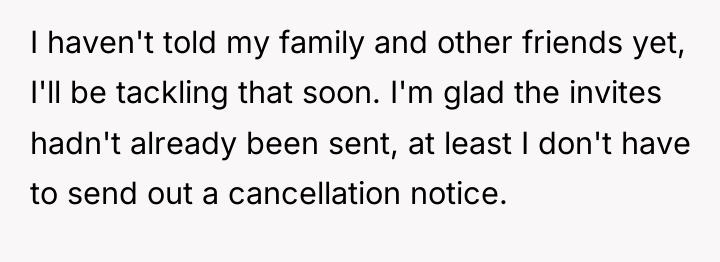 I haven't told my family and other friends yet, I'll...