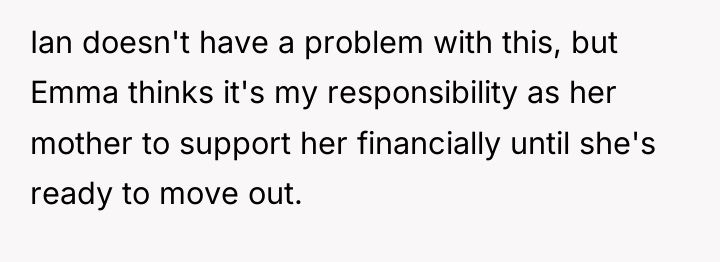 Ian doesn't have a problem with this, but Emma thinks...