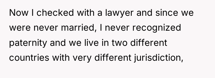 Now I checked with a lawyer and since we were...