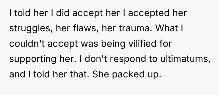 I told her I did accept her I accepted her...