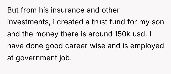 But from his insurance and other investments, i created a...