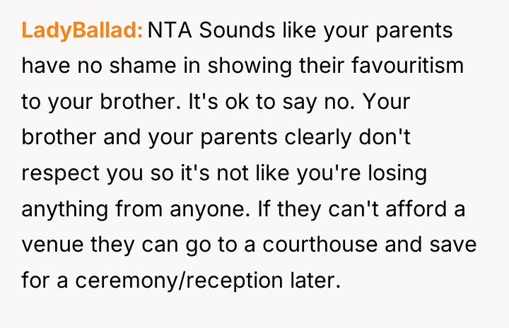 LadyBallad NTA Sounds like your parents have no shame in...