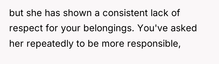 but she has shown a consistent lack of respect for...