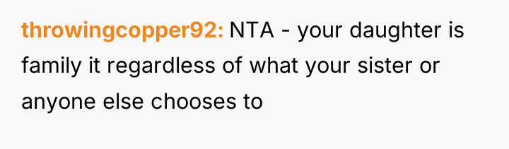 throwingcopper92 NTA - your daughter is family it regardless of...