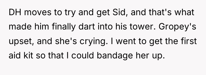 DH moves to try and get Sid, and that's what...