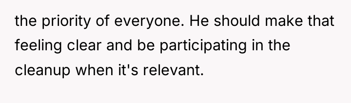 the priority of everyone. He should make that feeling clear...