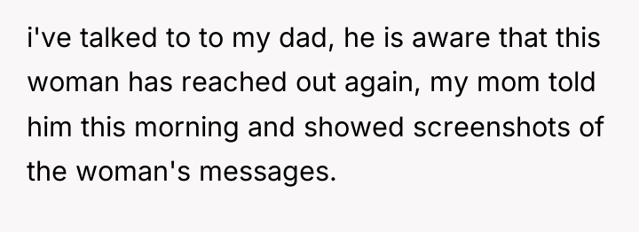 i've talked to to my dad, he is aware that...