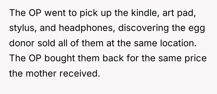 The OP went to pick up the kindle, art pad,...