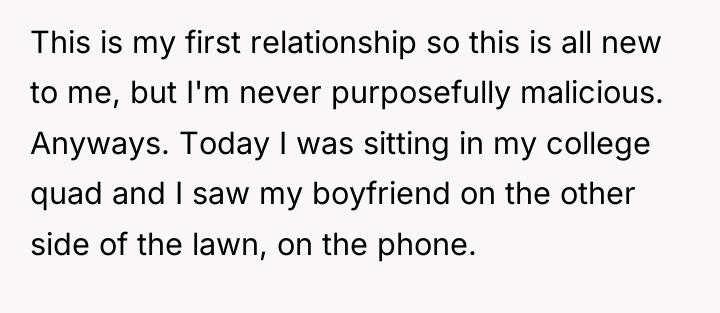This is my first relationship so this is all new...