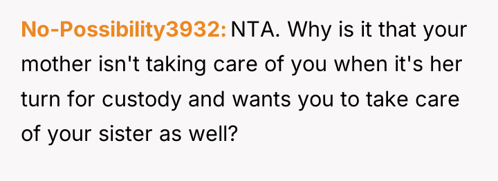 No-Possibility3932 NTA. Why is it that your mother isn't taking...