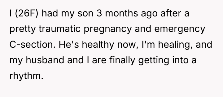 I (26F) had my son 3 months ago after a...