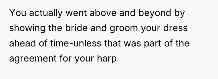 You actually went above and beyond by showing the bride...