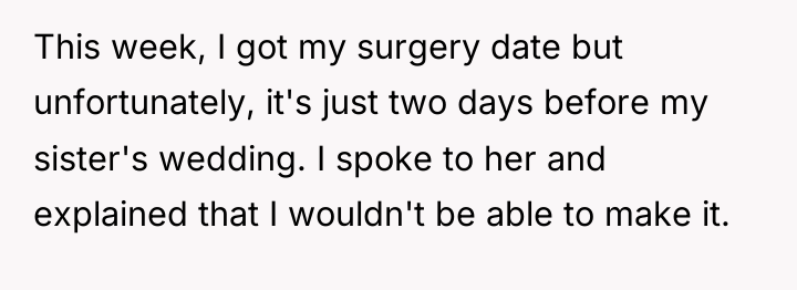This week, I got my surgery date but unfortunately, it's...