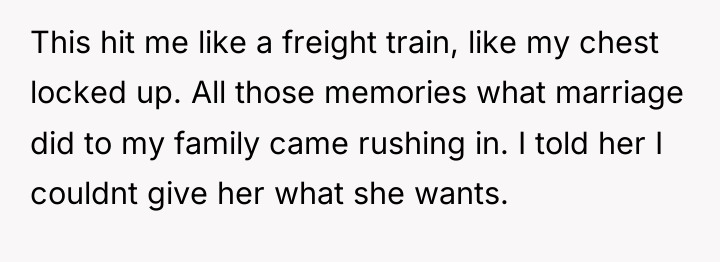 This hit me like a freight train, like my chest...