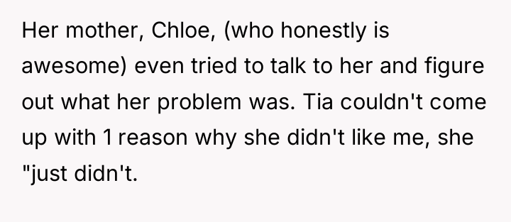 Her mother, Chloe, (who honestly is awesome) even tried to...