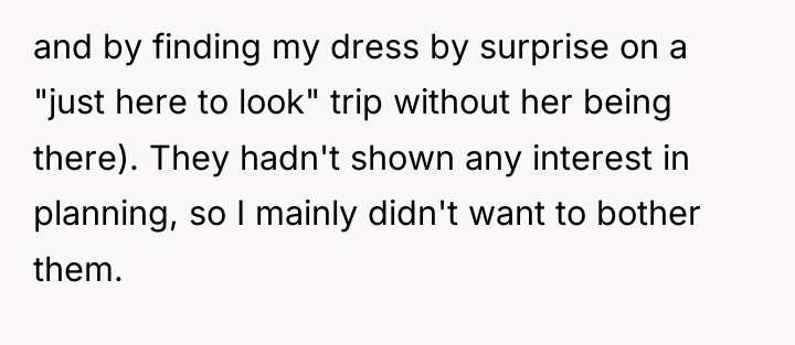 and by finding my dress by surprise on a "just...