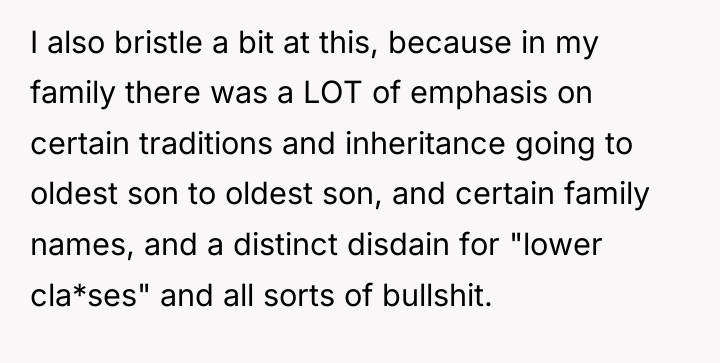 I also bristle a bit at this, because in my...