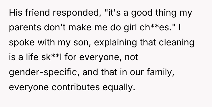 His friend responded, "it's a good thing my parents don't...