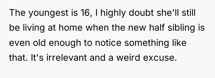 The youngest is 16, I highly doubt she'll still be...