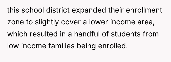 this school district expanded their enrollment zone to slightly cover...